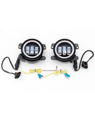 JEEP WRANGLER JK 2007-2018 FARI ANTERIORI FENDINEBBIA 4'' LED 30W 1500 LUMEN (Cod. AP-47855_A4x4)