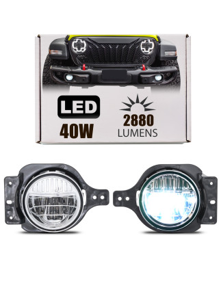 JEEP WRANGLER JL SPORT 2018+ LUCI FENDINEBBIA + DRL LED 4" 40W 2880 LUMEN (Cod. AP-47859_A4x4)