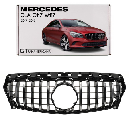 MERCEDES CLA C117 W117 2017-2019 RESTYLING MASCHERINA GT PANAMERICANA ARGENTO (Cod. AP-47880_A4x4)