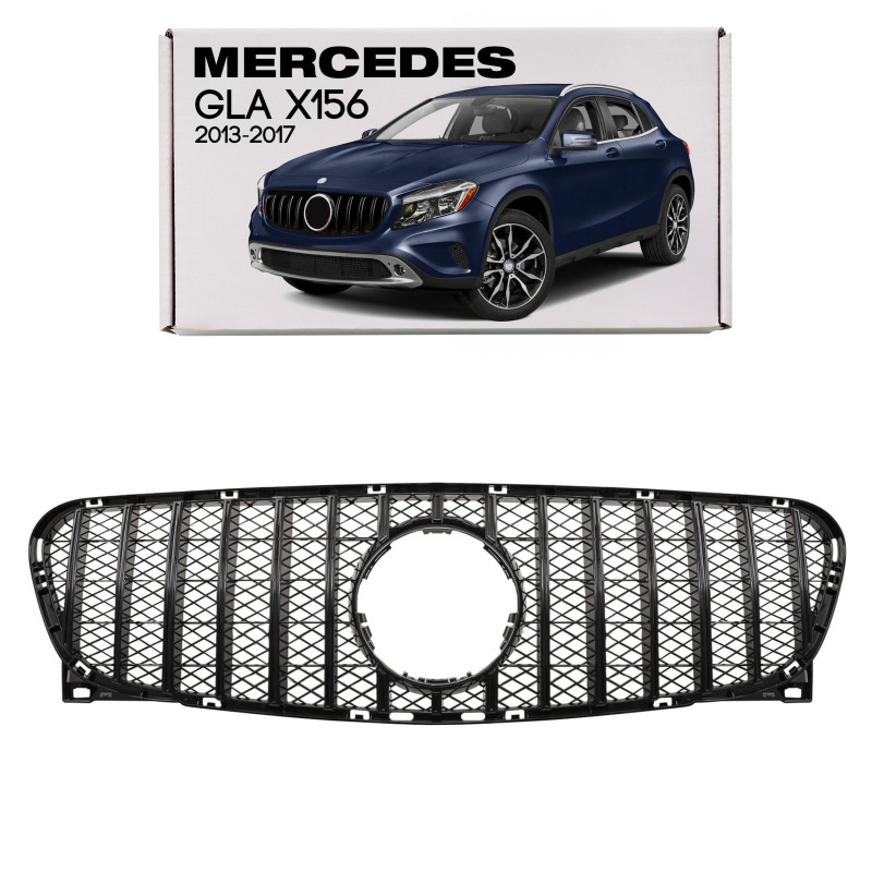 MERCEDES GLA X156 2013-2017 PRE-RESTYLING MASCHERINA GT PANAMERICANA NERO (Cod. AP-47892_A4x4)