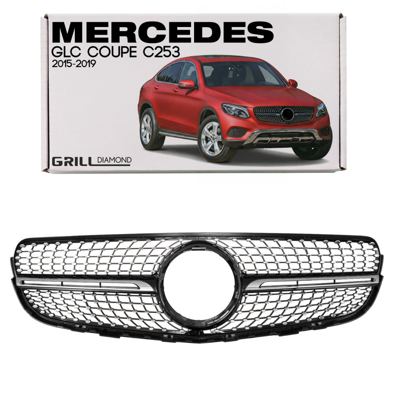 MERCEDES GLC COUPE C253 2015-2019 PRE-RESTYLING MASCHERINA DIAMOND NERO (Cod. AP-52875_A4x4)