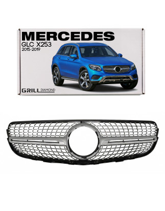 MERCEDES GLC X253 2015-2019 PRE-RESTYLING MASCHERINA DIAMOND ARGENTO (Cod. AP-47895_A4x4)