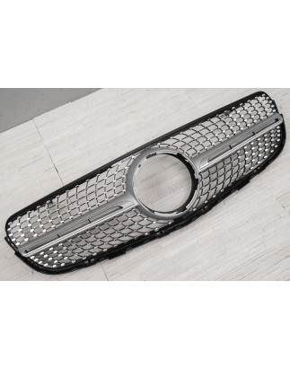 MERCEDES GLC X253 2015-2019 PRE-RESTYLING MASCHERINA DIAMOND ARGENTO (Cod. AP-47895_A4x4)