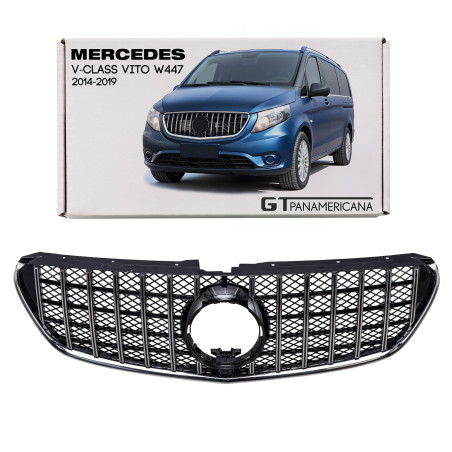 MERCEDES V-CLASS VITO W447 2014-2019 PRE-RESTYLING MASCHERINA GT PANAMERICANA CON TELECAMERA ARGENTO