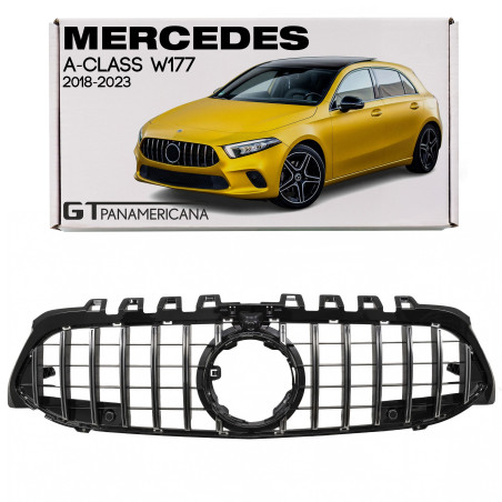 MERCEDES A-CLASS W177 2018-2023 PRE-RESTYLING CON TELECAMERA MASCHERINA GT PANAMERICANA ARGENTO (Cod