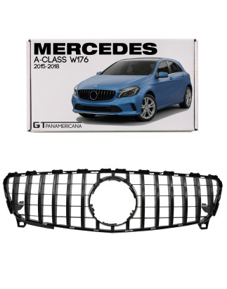 MERCEDES A-CLASS W176 2015-2018 RESTYLING MASCHERINA GT PANAMERICANA NERO (Cod. AP-47915_A4x4)