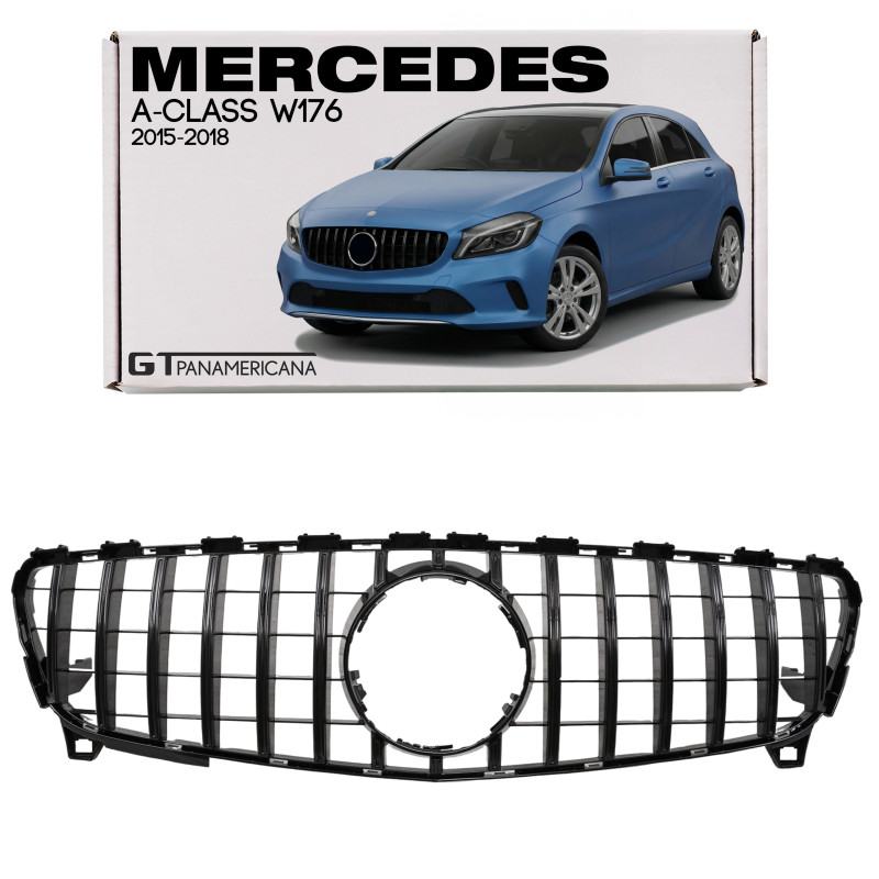 MERCEDES A-CLASS W176 2015-2018 RESTYLING MASCHERINA GT PANAMERICANA NERO (Cod. AP-47915_A4x4)