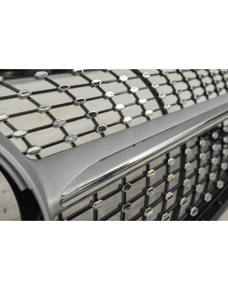 MERCEDES B-CLASS W246 2014-2018 MASCHERINA DIAMOND ARGENTO (Cod. AP-47918_A4x4)