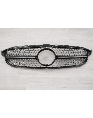 MERCEDES C-CLASS W205 2014-2018 PRE-RESTYLING MASCHERINA DIAMOND NERO (Cod. AP-47920_A4x4)