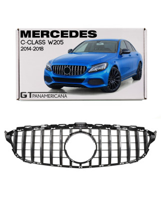 MERCEDES C-CLASS W205 2014-2018 PRE-RESTYLING MASCHERINA GT ARGENTO (Cod. AP-47923_A4x4)