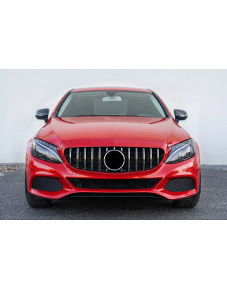 MERCEDES C-CLASS W205 2014-2018 PRE-RESTYLING MASCHERINA GT ARGENTO (Cod. AP-47923_A4x4)