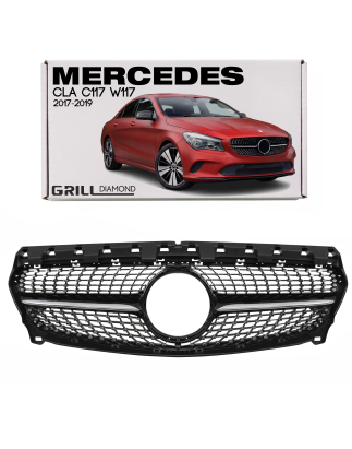MERCEDES CLA C117 W117 2017-2019 RESTYLING MASCHERINA DIAMOND NERO (Cod. AP-47924_A4x4)