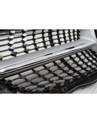 MERCEDES CLA C117 W117 2013-2017 PRE-RESTYLING MASCHERINA DIAMOND ARGENTO (Cod. AP-47926_A4x4)