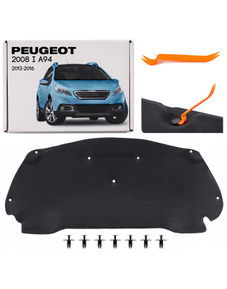PEUGEOT 2008 E A94 2013-2016 PRE-RESTYLING PANNELLO FONOASSORBENTE COFANO CON KIT CLIP 9805024180 (C