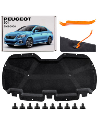 PEUGEOT 301 2012-2020 PANNELLO FONOASSORBENTE COFANO CON KIT CLIP 9805488280 (Cod. AP-50272_A4x4)