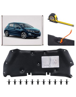 PEUGEOT 308 T9 2013-2017 PANNELLO FONOASSORBENTE COFANO KIT CON CLIP 9819010480 (Cod. AP-50275_A4x4)