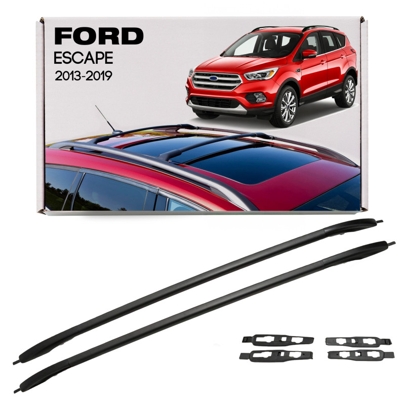 FORD KUGA II 2013-2019 BARRE LONGITUDINALI TETTO NERI STILE OEM DJ5Z7855100BA (Cod. AP-50293_A4x4)