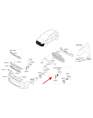 KIA RIO IV YB 2016+ FENDINEBBIA ANTERIORE DESTRA 92202H9000 (Cod. AP-50621_A4x4)
