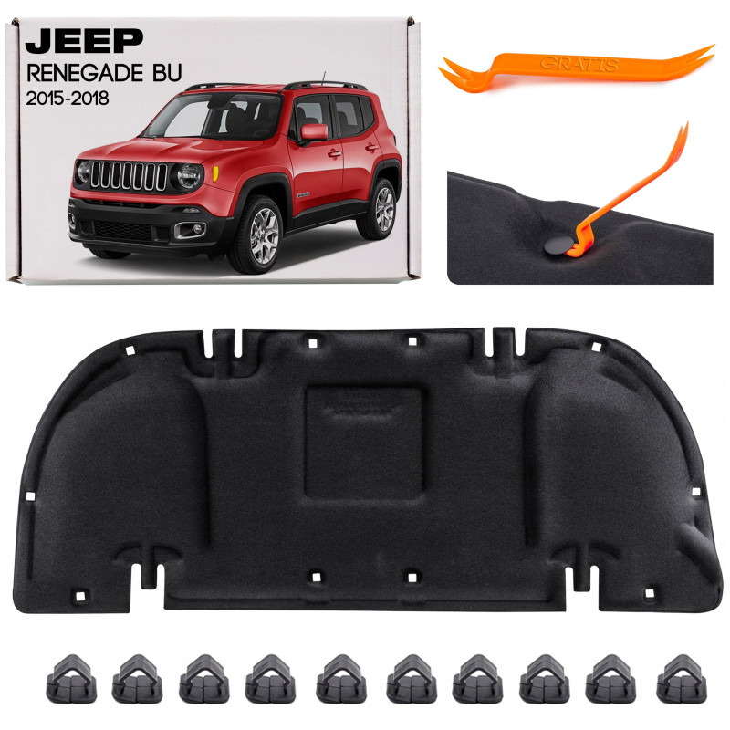 JEEP RENEGADE E BU 2015-2018 PRE-RESTYLING PANNELLO FONOASSORBENTE COFANO KIT CON CLIP 05202976200 (