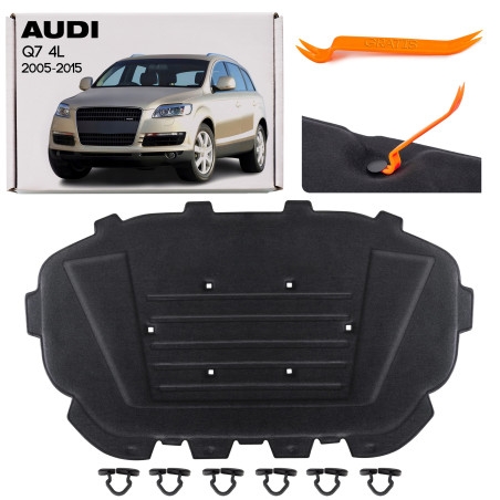 AUDI Q7 4L 2005-2015 PANNELLO FONOASSORBENTE COFANO 4L0863825 + CLIP (Cod. AP-50637_A4x4)
