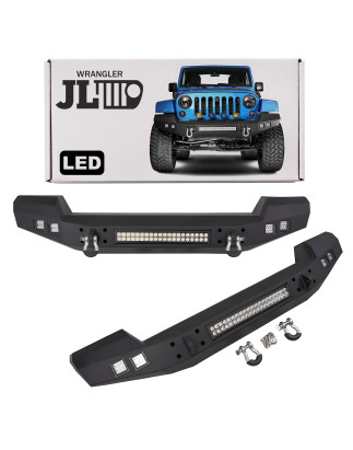 JEEP WRANGLER JL 2018+ PARAURTI ANTERIORE KRAIT CON LED (Cod. AP-50650_A4x4)