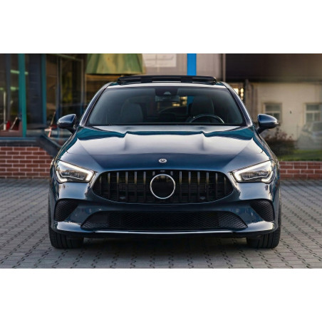 MERCEDES CLA C118 X118 2019-2025 CON TELECAMERA E PDC X2 MASCHERINA GT PANAMERICANA NERO (Cod. AP-50