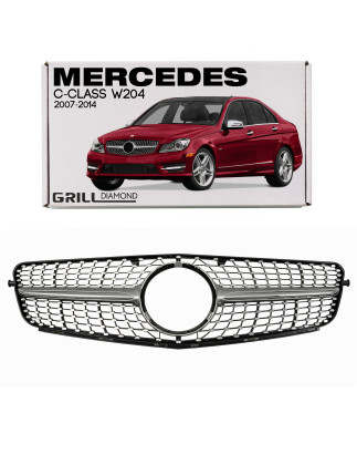 MERCEDES C-CLASS W204 2007-2014 MASCHERINA DIAMOND SILVER (Cod. AP-50663_A4x4)