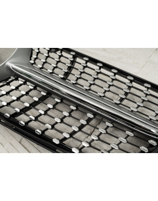 MERCEDES C-CLASS W204 2007-2014 MASCHERINA DIAMOND SILVER (Cod. AP-50663_A4x4)