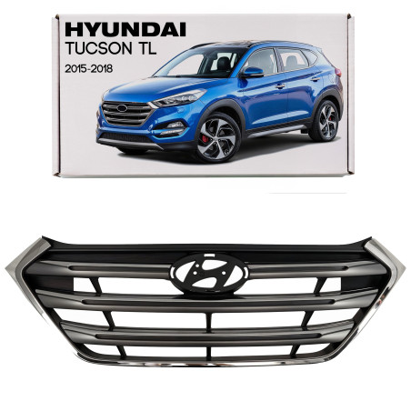 HYUNDAI TUCSON III TL 2015-2018 PRE-RESTYLING MASCHERINA RADIATORE MASCHERINA CROMATO 86350D7000 (Co