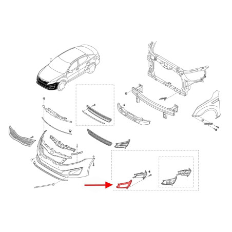 KIA OPTIMA III 2013-2015 RESTYLING TAPPO FENDINEBBIA ANTERIORE SINISTRA 865512T500 (Cod. AP-50862_A4