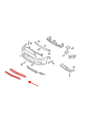 MITSUBISHI LANCER VIII EX 2008-2016 berlina MASCHERINA MASCHERINA SPORTIVA RADIATORE CROMATO 7450A09