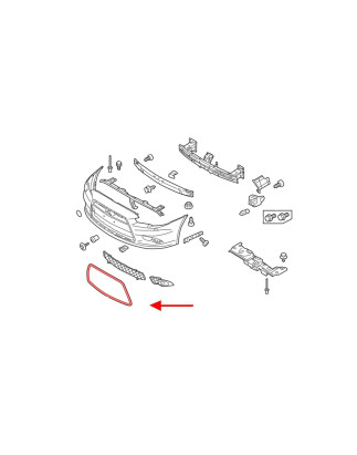 MITSUBISHI LANCER VIII berlina 2008-2015 CROMATA CORNICE ATTORNO MASCHERINA 6400B398 + VITI (Cod. AP