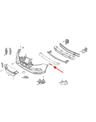 NISSAN QASHQAI II J11 2014-2017 PRE-RESTYLING GUIDA SUPPORTO PARAURTI ANTERIORE SINISTRO 622234EA0A 