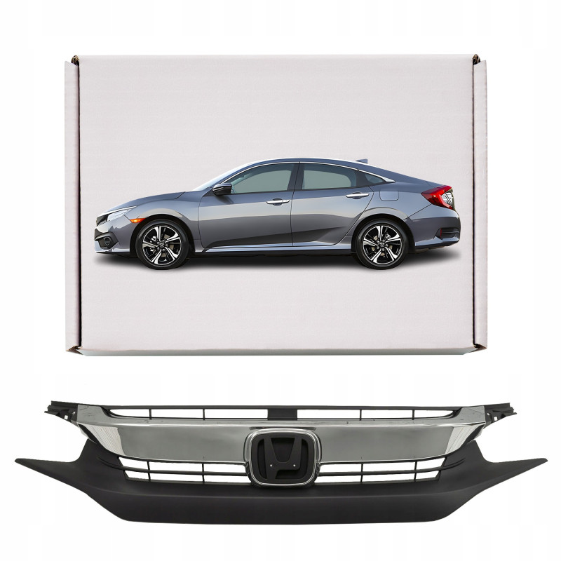 HONDA CIVIC X 2016-2019 PRE-RESTYLING MASCHERINA MASCHERINA CROMATO 71121TBAA01 (Cod. AP-50980_A4x4)