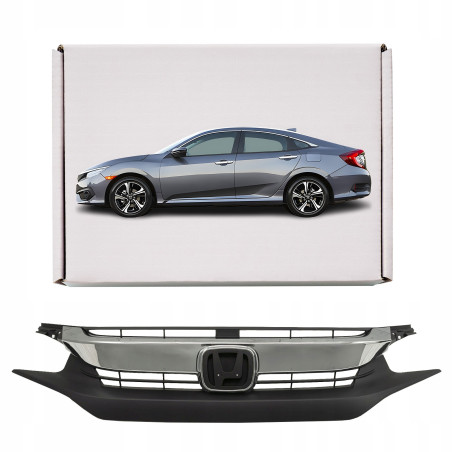 HONDA CIVIC X 2016-2019 PRE-RESTYLING MASCHERINA MASCHERINA CROMATO 71121TBAA01 (Cod. AP-50980_A4x4)
