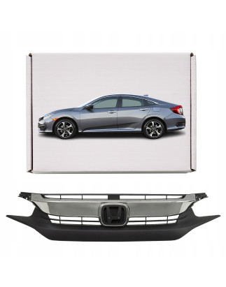 HONDA CIVIC X 2016-2019 PRE-RESTYLING MASCHERINA MASCHERINA CROMATO 71121TBAA01 (Cod. AP-50980_A4x4)
