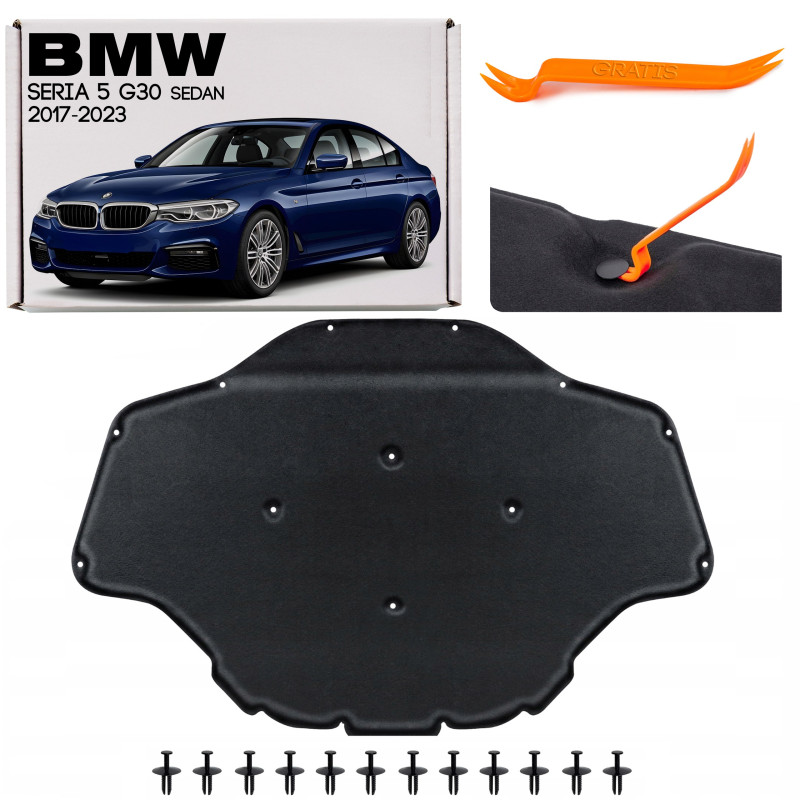 BMW SERIA 5 G30 2017-2023 PANNELLO FONOASSORBENTE COFANO 51487352219 (Cod. AP-51000_A4x4)