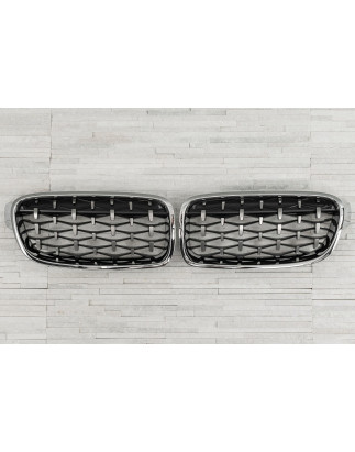 BMW SERIA 3 F30 F31 2011-2018 TUNING MASCHERINA ANTERIORE MASCHERINA DOPPIO RENE CROMATO (Cod. AP-51
