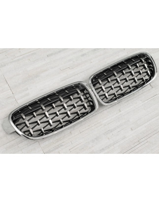 BMW SERIA 3 F30 F31 2011-2018 TUNING MASCHERINA ANTERIORE MASCHERINA DOPPIO RENE CROMATO (Cod. AP-51