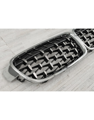 BMW SERIA 3 F30 F31 2011-2018 TUNING MASCHERINA ANTERIORE MASCHERINA DOPPIO RENE CROMATO (Cod. AP-51