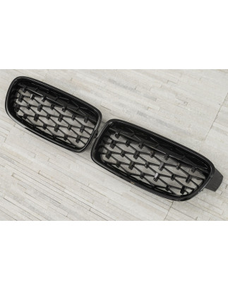 BMW SERIA 3 F30 F31 2011-2018 TUNING MASCHERINA ANTERIORE MASCHERINA DOPPIO RENE NERO (Cod. AP-51047