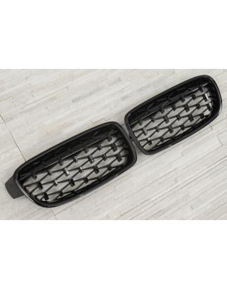 BMW SERIA 3 F30 F31 2011-2018 TUNING MASCHERINA ANTERIORE MASCHERINA DOPPIO RENE NERO (Cod. AP-51047