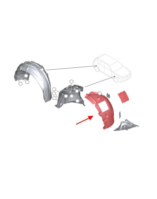 BMW SERIA 3 F30 F31 2011-2018 PASSARUOTA ANTERIORE DESTRO PARTE ANTERIORE 51717260726 (Cod. AP-51049