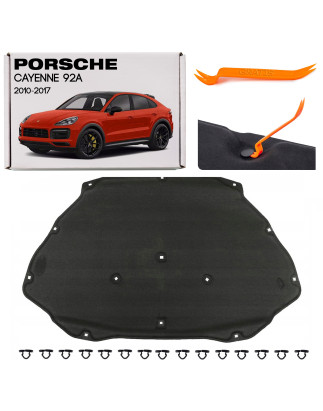 PORSCHE CAYENNE II 92A 2010-2017 PANNELLO FONOASSORBENTE COFANO KIT CON CLIP 95855683120 (Cod. AP-51