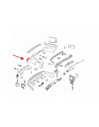 MERCEDES GL X164 2006-2009 DESTRO CATARIFRANGENTE FARO POSTERIORE PARAURTI A1648201274 (Cod. AP-5107