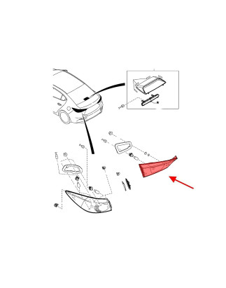 MAZDA 3 III BM 2014-2018 berlina FARO PORTELLONE POSTERIORE SINISTRA B45B513F0 (Cod. AP-51183_A4x4)