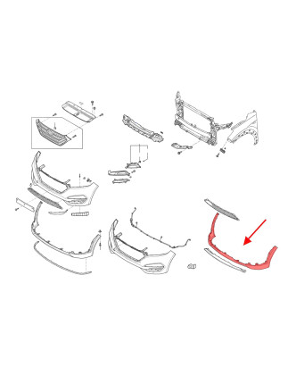 HYUNDAI TUCSON III TL 2015-2018 PRE-RESTYLING PARAURTI ANTERIORE INFERIORE 86512D7100 (Cod. AP-51217