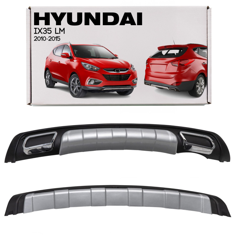 HYUNDAI IX35 LM 2010-2015 SPOILER PARAURTI CON EFFETTO DI SCARICO BLACK (Cod. AP-51385_A4x4)