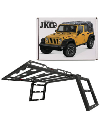 JEEP WRANGLER JK 2007-2018 PORTAPACCHI TETTO CON SCALETTA ACCIAIO (Cod. AP-51457_A4x4)