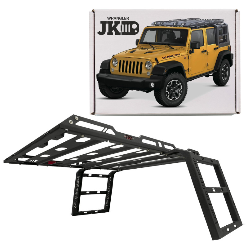 JEEP WRANGLER JK 2007-2018 PORTAPACCHI TETTO CON SCALETTA ACCIAIO (Cod. AP-51457_A4x4)